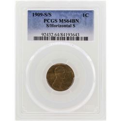 1909-S/S Horizontal S Lincoln What Penny Coin PCGS MS64BN