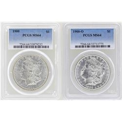 Lot of 1900 & 1900-O $1 Morgan Silver Dollar Coins PCGS MS64