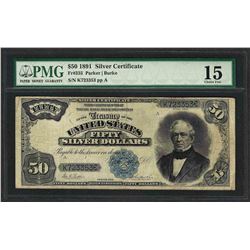 1891 $50 Silver Certificate Note Fr.335 PMG Choice Fine 15