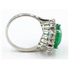 Image 5 : 14KT White Gold Certified 6.91 ctw Natural Oval Cut Emerald and Diamond Engageme