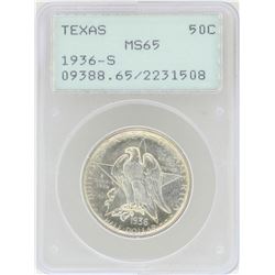 1936-S Texas Commemorative Half Dollar Coin PCGS MS65 Rattler