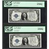 Image 1 : (2) Consecutive 1928A $1 Funnyback Silver Certificate Notes PCGS Superb Gem New