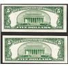 Image 2 : Lot of (2) 1953 $5 Silver Certificate Notes