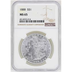 1888 $1 Morgan Silver Dollar Coin NGC MS65
