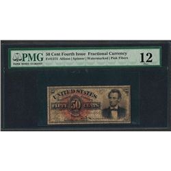 March 3, 1863 Fourth Issue 50 Cent Fractional Currency Note Fr.1374 PMG Fine 12