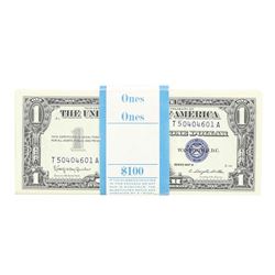 Pack of (100) Consecutive 1957B $1 Silver Certificate Notes Uncirculated