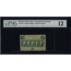1862 First Issue 50 Cent Fractional Currency Note PMG Fine 12