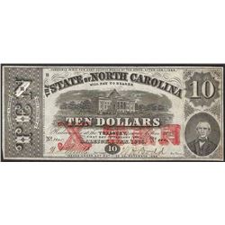 1863 $10 State of North Carolina Obsolete Note