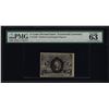 Image 1 : 1863 Second Issue 5 Cent Fractional Currency Note PMG Choice Uncirculated 63EPQ