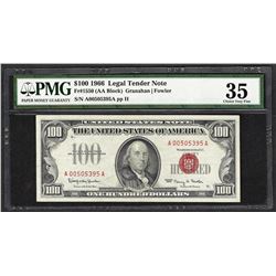 1966 $100 Legal Tender Note Fr.1550 PMG Very Fine 35