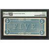 Image 2 : 1864 $5 Confederate States of America Note T-69 PMG Choice Uncirculated 63EPQ