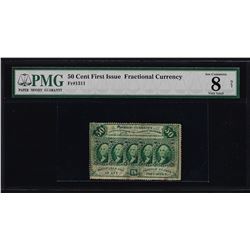 1862 First Issue 50 Cent Fractional Currency Note PMG Very Good 8 Net