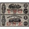 Image 1 : Set of 1800's $1 & $2 The Sussex Bank Obsolete Notes