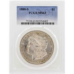 1880-S $1 Morgan Silver Dollar Coin PCGS MS63