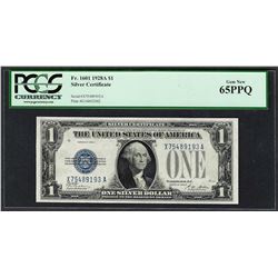 1928A $1 Funnyback Silver Certificate Note Fr.1601 PCGS Gem New 65PPQ