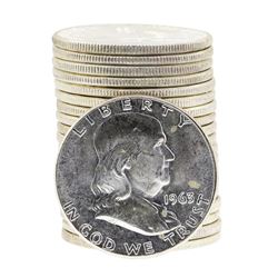 Roll of (20) 1963 Brilliant Uncirculated Franklin Half Dollar Coins