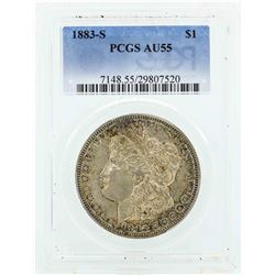 1883-S $1 Morgan Silver Dollar Coin PCGS AU55