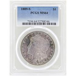 1889-S $1 Morgan Silver Dollar Coin PCGS MS64