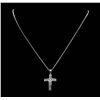Image 1 : 14KT White Gold 1.05 ctw. Diamond Cross Pendant with Chain