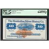 Image 1 : 1870's $10 Manhattan Silver Mining Co. Obsolete Note PCGS Very Choice New 64PPQ