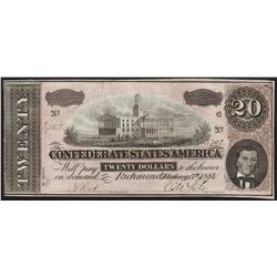 1864 $20 Confederate States of America Note
