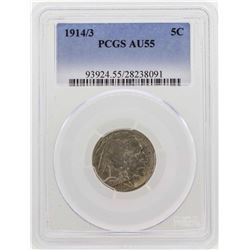 1914/3 Buffalo Nickel Coin PCGS AU55