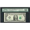 Image 1 : 1977 $1 Federal Reserve Note ERROR Misalignment PMG Choice Uncirculated 64EPQ