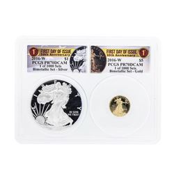 2016-W American Silver & Gold Eagle 30th Anniversary Proof Bimetallic Set PCGS P