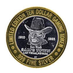 .999 Silver Sam's Town Las Vegas Nevada $10 Casino Limited Edition Gaming Token