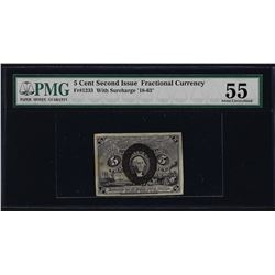 1863 Second Issue 5 Cent Fractional Currency Note Fr.1233 PMG About Uncirculated