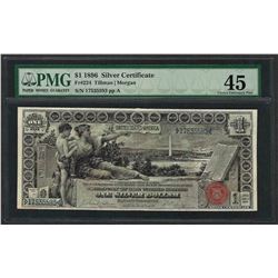 1896 $1 Educational Silver Certificate Note Fr.224 PMG Choice Extremely Fine 45