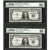 Image 1 : (2) Consecutive 1957 $1 Silver Certificate STAR Notes PMG Gem Uncirculated 65EPQ