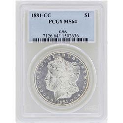 1881-CC $1 Morgan Silver Dollar Coin PCGS MS64