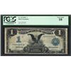 Image 1 : 1899 $1 Black Eagle Silver Certificate Note SOLID SERIAL NUMBER PCGS Very Good 1