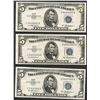 Image 1 : Lot of (3) 1953A $5 Silver Certificate Notes