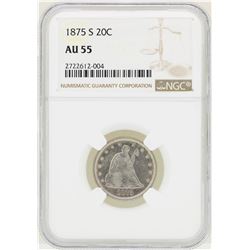 1875-S Seated Liberty Twenty Cent Coin NGC AU55