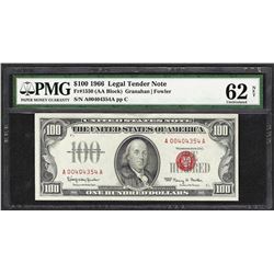 1966 $100 Legal Tender Note Fr.1550 PMG Uncirculated 62 Net