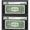 Image 2 : Lot of (2) 1957A $1 Silver Certificate STAR Notes PMG Superb Gem Uncirculated 67