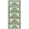 Image 2 : Lot of (5) 1953 $5 Silver Certificate Notes