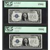 Image 1 : (2) Consecutive 1928A $1 Funnyback Silver Certificate Notes PCGS Superb Gem New