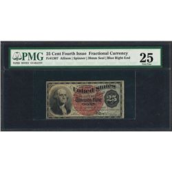 March 3, 1863 Fourth Issue 25 Cent Fractional Currency Note PMG Very Fine 25