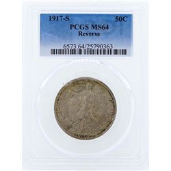 1917-S Reverse Walking Liberty Half Dollar Coin PCGS MS64