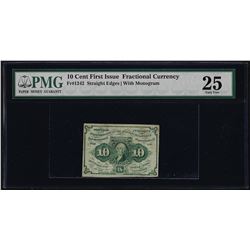 1862 First Issue 10 Cent Fractional Currency Note PMG Very Fine 25