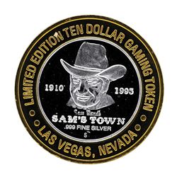.999 Silver Sam's Town Las Vegas Nevada $10 Casino Limited Edition Gaming Token