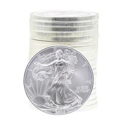 Roll of (20) 2008 $1 American Silver Eagle Brilliant Uncirculated Coins