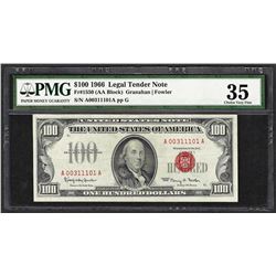 1966 $100 Legal Tender Note Fr.1550 PMG Very Fine 35