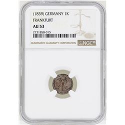 1839 Germany Kreuzer Frankfurt Coin NGC AU53