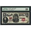 Image 1 : 1907 $5 Woodchopper Legal Tender Note Fr.91 PMG Very Fine 20