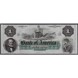 1800's $1 Bank of America Providence Rhode Island Obsolete Bank Note