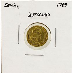 1783 Charles III Spanish 1/2 Escudos Gold Coin